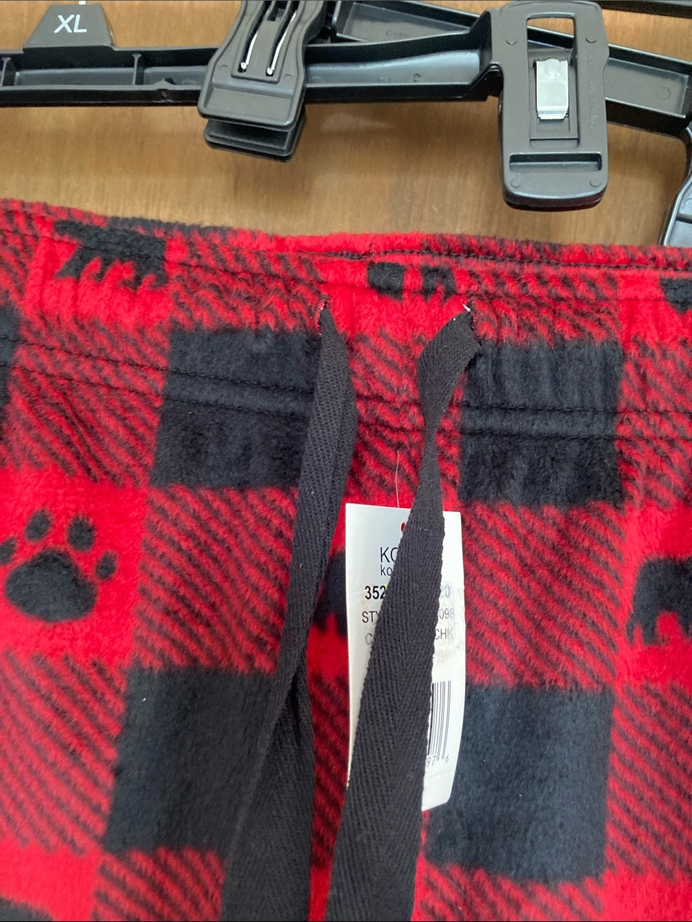 Cuddl Duds plaid print bear & paw print PJ pant w pockets sleepwear loungewear - Picture 6 of 17
